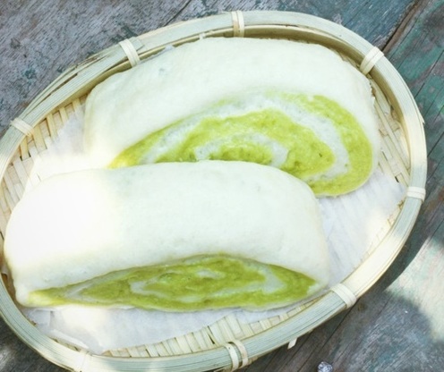 bánh bao lá dứa chay thơm ngon hấp dẫn