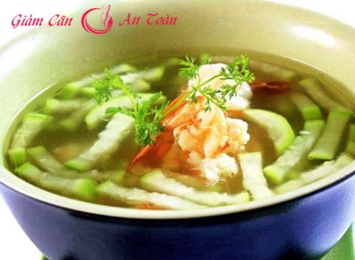 giảm béo nhờ canh tôm nấu bầu