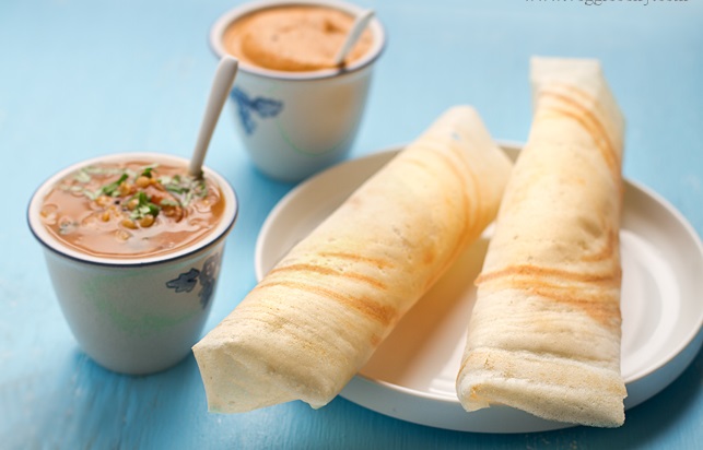 Món bánh dosas thơm ngon mang nét đặc trưng của miền nam Ấn Độ.