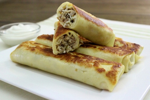 Bước 8 làm bánh crepe nhân thịt độc đáo