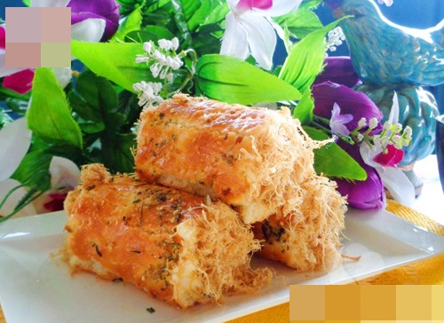 Món bánh mì cuộn ruốc thịt đã hoàn thành