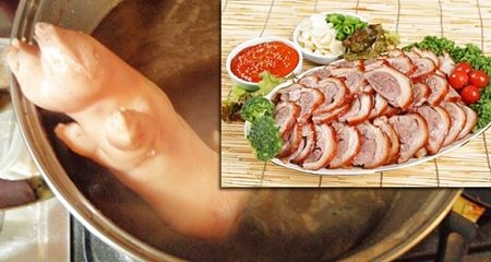 Chân giò heo nguyên chiếc là món ăn kinh dị của Hàn Quốc