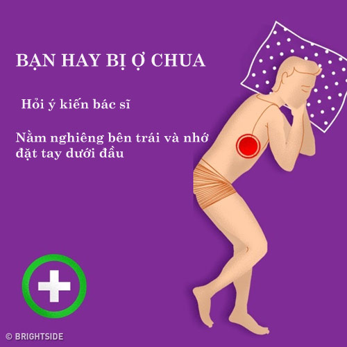 tư thế ngủ cho người hay bị ợ chua