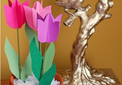 Giúp bạn 3 bước đơn giản làm hoa tulip giấy rực rỡ