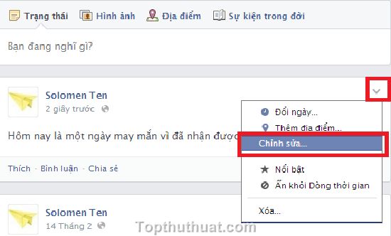 Giúp bạn Cách chỉnh sửa Status và bình luận Facebook?