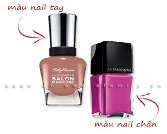 Cách kết hợp hai màu nail đồng điệu cho tay và chân