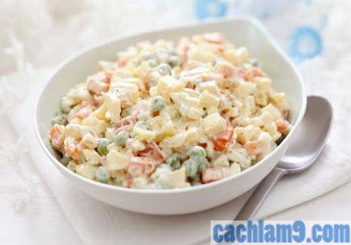 Giúp bạn Cách làm salad Nga chuẩn vị tại nhà