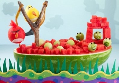 Giúp bạn Cách tỉa dưa hấu thành hình Angry Bird