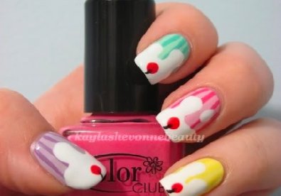 Giúp bạn Cách vẽ kiểu nail hình bánh kem ngọt ngào