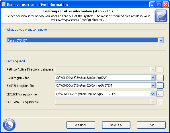 Giúp bạn Có cách nào xóa Syskey không ?