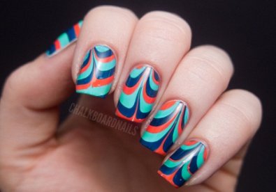 Hướng dẫn vẽ mabble nails siêu đơn giản