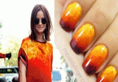 Mẫu nail sành điệu ton-sur-ton với trang phục