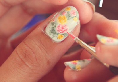 Giúp bạn Nail hoa vintage xinh xinh