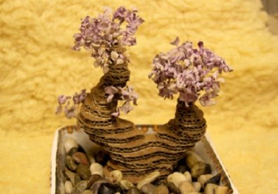 Giúp bạn Tận dụng bìa các-tông làm cây bonsai độc đáo