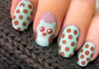 Vẽ nail hình cú mèo cho tay xinh thêm yêu